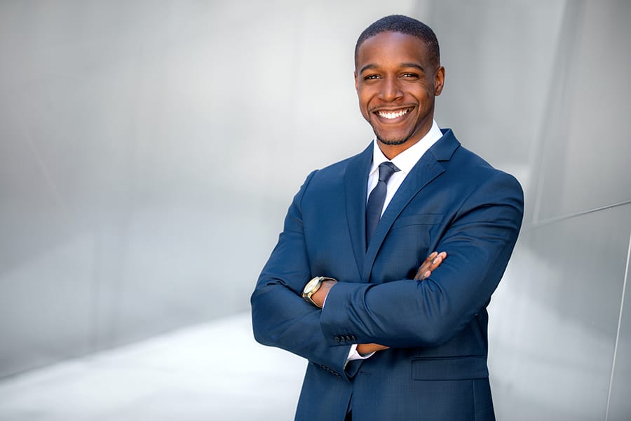 Portrait of male african american professional, possibly busines